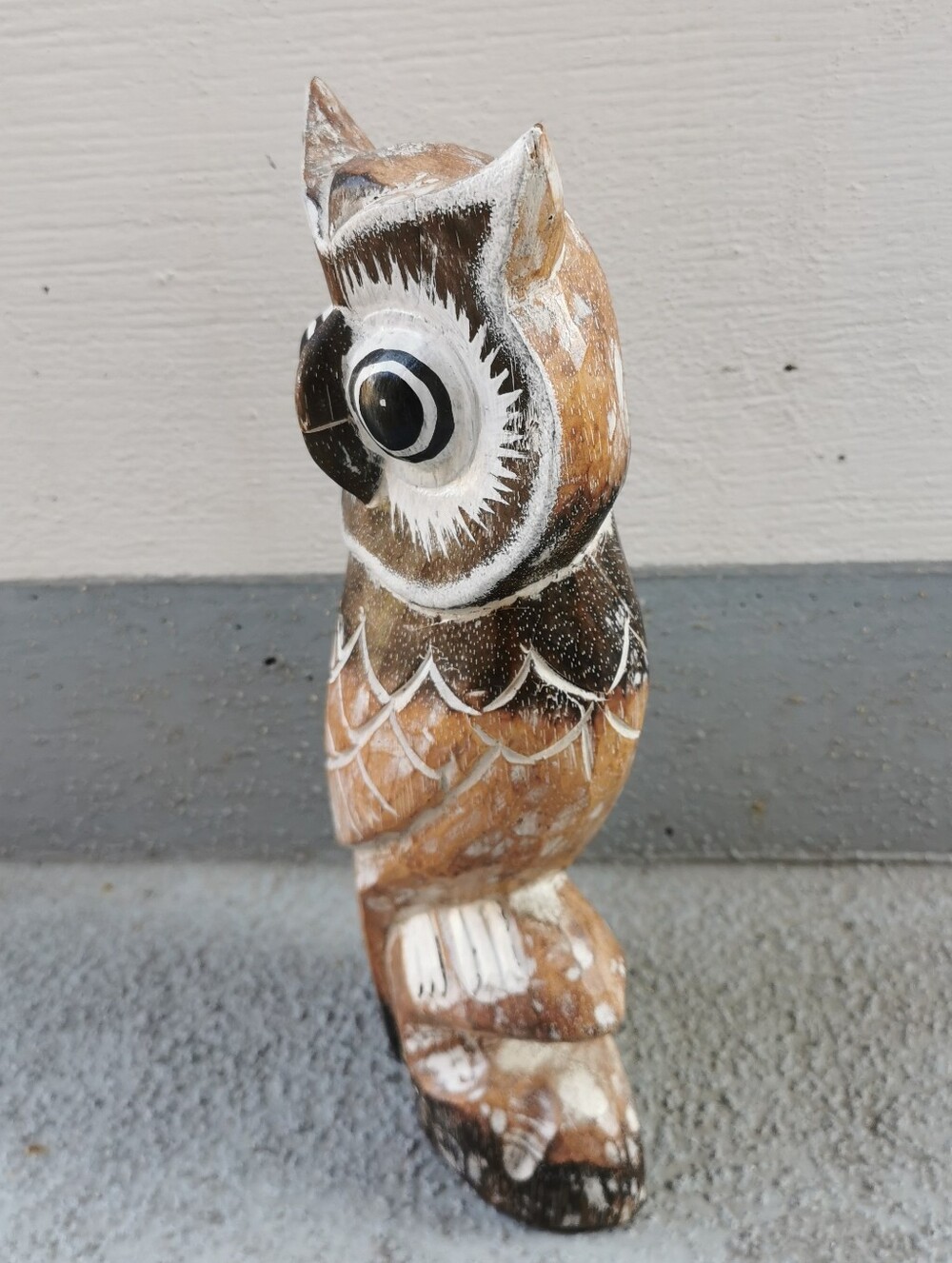 Vintage Hand-Carved Wooden Owl Figurine 12” Rustic Home Decor - Picture 10 of 11